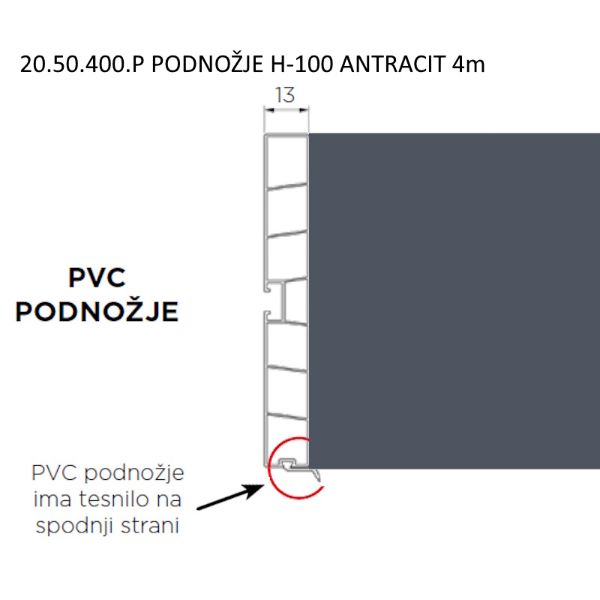 VOLPATO Podnožna letev H-100 Antracit 4m (20.50.400.P)