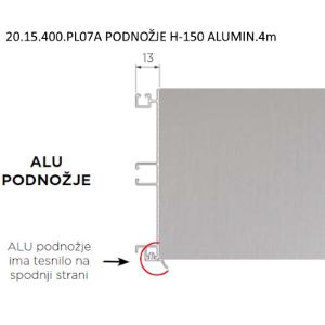 20.15.400.PL07A PODNOŽJE H-150 ALUMINIJ 4m