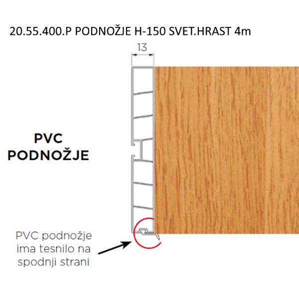 VOLPATO Podnožna letev H-150 Svetli hrast 4m (20.55.400.P)