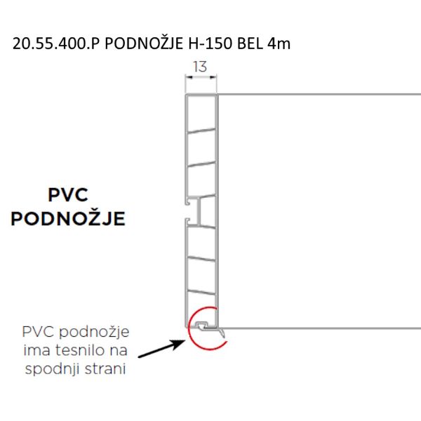 VOLPATO Podnožna letev H-150 Bel sijaj 4m (20.55.400.P)