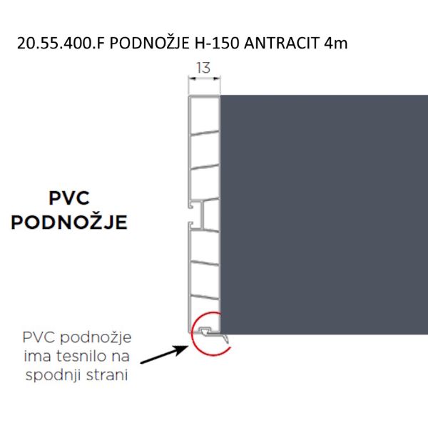 VOLPATO Podnožna letev H-150 Antracit 4m (20.55.400.F)