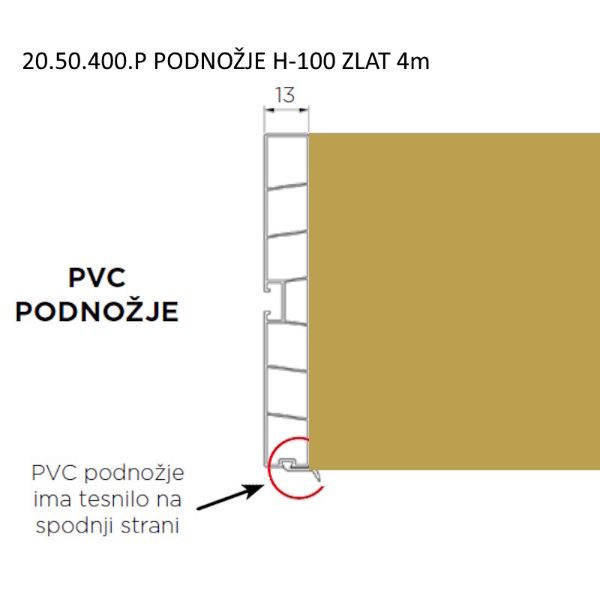 VOLPATO Podnožna letev H-100 Zlat 4m (20.50.400.P)