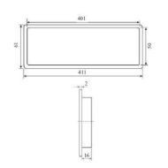 ZRAČNIK 413x60x21 SREBRN PVC (400x50)-mere
