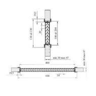 ZRAČNIK ZA VRATA 125x425mm ALUMINIJ-mere
