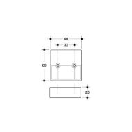 Pohištvena noga POLIPLAST 60x60 H=20mm črna -mere