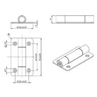 Klasični tečaji SISO X INOX brez vzmeti (pak. 2 kos) -mere