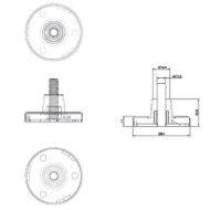 SISO X-Nosilec ø64mm za Cev ø19mm Inox AISI 304-mere