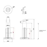 SISO X-Noga Nastavljiva Črna Inox AISI 304 118-175mm-mere