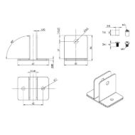 SISO X-Nosilec Stenski Črn Inox AISI 304 67x54x2mm (10-13mm+)-mere