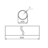 SISO X-Cev ø19x1mm L=3m Črna Inox AISI 304-mere