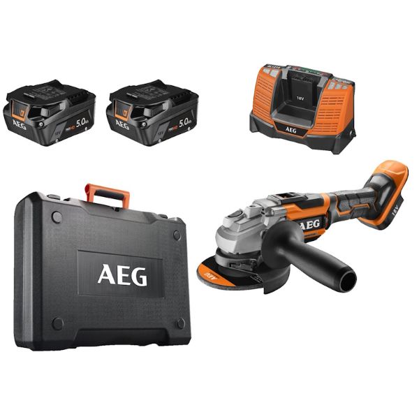 AEG BEWS18-125BL-502C akumulatorska kotna brusilka komplet