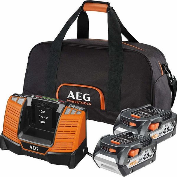 AEG SET LL1840SLK1 bateriji 2x 4.0 Ah + polnilnik 18V