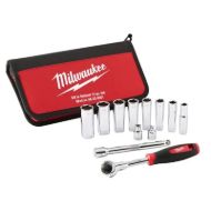 Milwaukee 4822 9001 3/8" Raglja z Nastavki (12 delni)