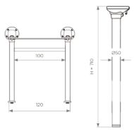 Podnožje Flexo 25 preklopno H-71 črno (komplet)
