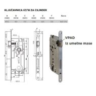 Ključavnica Bonaiti 67/18 za cilinder 40,5/90 beli cink