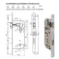 Ključavnica Bonaiti 77/18 mm na ključ 50,5/90 beli cink