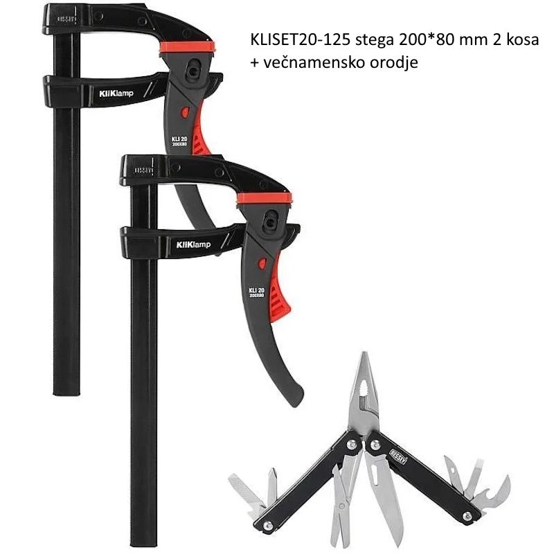 Stega Bessey KLISET20-125 (200x80mm, 2 kosa) + Multitool